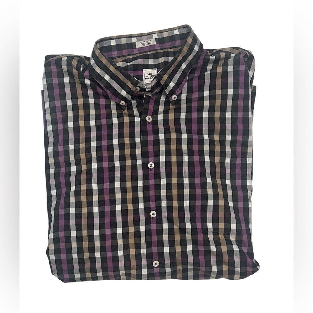 Peter Millar Men’s Long Sleeve 100 Cotton Button‎ Shirt Weekender Wash XL